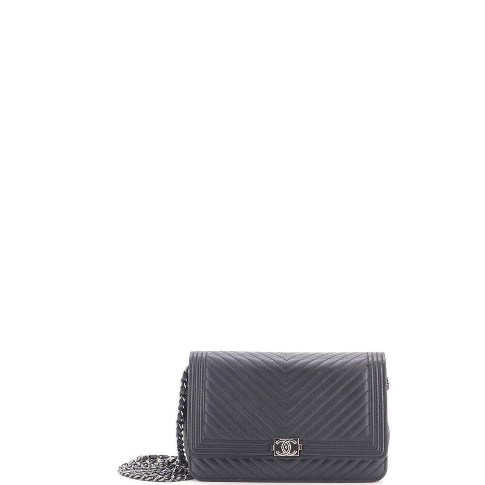 Chanel Boy Wallet on Chain Chevron Calfskin